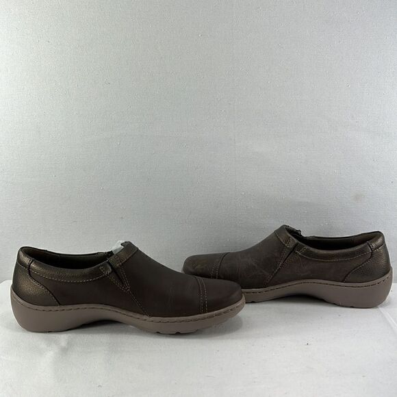 Clarks Cora Giny Cushioned Zip Loafer Flats Taupe size 5.5 M - Picture 3 of 7